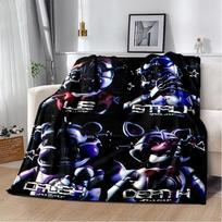 Horror Game F-FNAF Freddy Movie Flannel Blanket Soft Warm Throw Blanket for Bedroom Living Room Bed Travel Camping Picnic Gift 75x90cm gray