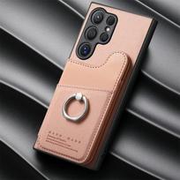 RFID-blocking Magnetic Phone Case for Samsung S25 Ultra S24 S22 Plus S23 FE A16 A26 A36 A56 5G A55 Wallet with Card Holder Cover Galaxy S25 rožinė