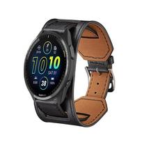 20mm 22mm Leather Strap for Garmin Forerunner 265 255 965 955 55 245 165 745 Bracelet Band Garmin Vivoactive 5 4/Vivomove Trend Forerunner 965-955 juoda