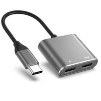 Ar Smart Glasses Expansion Hub For Phones And Computers With Type C Connectivity And High Speed Transfer gray