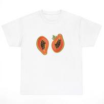 Papaya Painted Fruit Coquette White TShirt S multi
