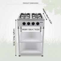 Aflyever Four-burner portable gas camping stove with detachable smokeless barbecue grill