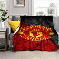 Manchester United Crest Blanket Outdoor Flannel Blanket for Camping, Hiking, Garden Parties, Picnic Essentials,gift for family and friends 75x90cm