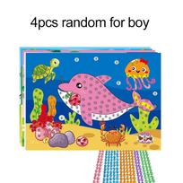 4pcs Children DIY Diamond Stickers Handmade Crystal Paste Painting Mosaic Puzzle Toys Random Color Kids Stickers Gift TMZ pink