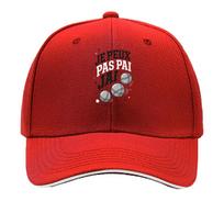 French Petanque Motto Minimal Sports Sandwich Baseball Cap Sun Cap Outdoor Workouts Hat Adjustable brown