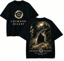 Crimson Desert Anime Lover T-shirt Harajuku Cotton New Model High Street  Oversized Unisex Retro Fashion Couples Breathable soft M black