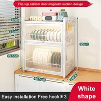 Dvisluoksnis dulkėms atsparus virtuvės indų dubenėlių džiovyklės stalviršio indaplovės organizatoriaus stovas su lazdelių narvelio stalo įrankių krepšeliu beige