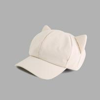 Cute cat ear octagonal hat,retro British solid color artist hat,outdoor leisure sports beret,suitable for all seasons,adjustable One Size smėlis