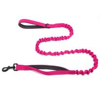 High Elasticity Double Handle Dog Tactical Leash Explosion-proof No Tangle Outdoor Training Walking Nylon Dog Leashes Dogs Items (Pink,M(2.5x122 155cm)) rožinė