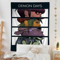 Retro Anime Tarot Hippie Tapestry Wall Art Dorm Room Living Room Bedroom Decor Polyester Material Wall Hanging Tapestry 100X70CM gray