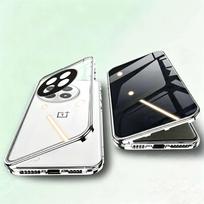 Anti Peeping Case for OnePlus 12 13 11 Ace 3 5 Pro, Double Sided Tempered Glass,Metal Frame with Lens Protector Phone Bumpers for OnePlus 13 sidabras