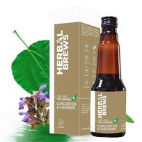 Herbal Brews - Lung Detox For Smokers - 100% Ayurvedic Preparation with Mulethi & Tulsi - 200 ml Syrup (Sugar Free)