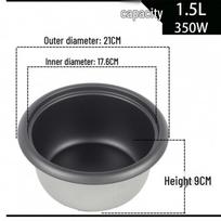 Universal Non-Stick Inner Pot for Rice Cooker - Available in 1.5L to 6L, Accessories Sold Separately black