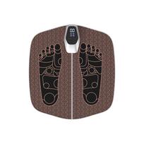 EMS Foot Massager Foldable Feet&Calves Acupoint Massage Mat For Muscles Relaxation Pain Relief 8Modes And 32 Intensity Durable tamsiai ruda spalva