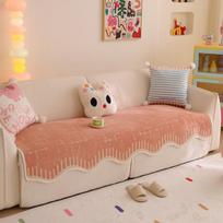 Dopamine Color Sofa Cushion  New Summer Chenille Cover Towel One-Piece Non-Slip Four-Season Seat Cushion 70*70cm beige
