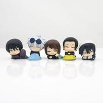 5Pcs Jujutsu Kaisen Sleeping Cute Gojo Fushiguro Toji Getou Suguru Doll Anime Figure Model Doll Toy Perfect Gift gray