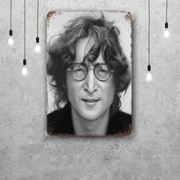 Lennon Senoviniai metaliniai skardiniai ženklai Plakatai Dekoras Retro metalinė plokštelė Sienos meno dekoras garažui Barui 20x30cm（7.8x11.8inch） gray