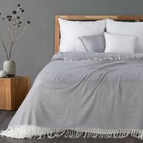 Eurofirany lovatiesė – pledas K123-C, 130x170 cm, pilkas/baltas