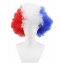Breathable Capless Cap Big Bang Hair Wig Jumbo Size Unisex Design Funny Joker Carnival Props Synthetic Fiber Patriotic Colors red