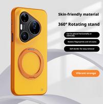 For Huawei Pura 90 Pro Max and Pura 90 Pro Case Anti-Fingerprint Anti-Oil Magnetic 360° Rotatable Stand Fine Grip Soft Cover black