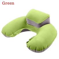Ergonomic Inflatable Travel Pillow For Neck Support With Convenient Carry Bag žalia