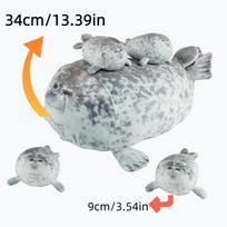 Kawaii Ruonis Motina Ir Ruoniukas Kūdikis Ruonis Penkių Dalių Rinkinys Gyvūnų Minkšti Pliušiniai Žaislai Minkšti Patogūs Ruoniai Gimtadienio Dovanos Vaikams balta