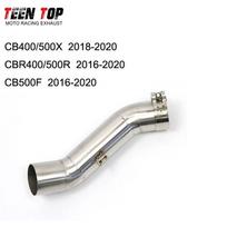 Stainless Steel Mid-Pipe for Honda CB400/500X, CB500F, CBR400/500R Motorcycle Stainless Steel Mid-pipe white
