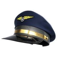 Costume Prop Pilot Hat Airline Theme Men Uniforms Air Force Cap Navy Marine Fancy Dress Uniform Pilot Cap Halloween mėlyna