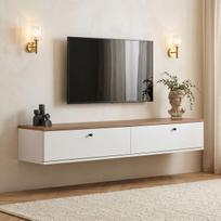 TV staliukas Ligne 160, baltas/rudas