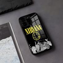 N-Nirvana Rock Band Phone Case For IPhone 17 Air 16 E Pro Max 15 14 13 Mini 12 Pro 11 Max Plus Black Glass Cover iPhone 13ProMax black