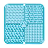 Dog Lick Mat, Pet Slow Feeder Mat with Suction Cups, Four Textured Zones, Silicone Pet Lick Mat for Dogs And Cats, Prevent Choking S žalia