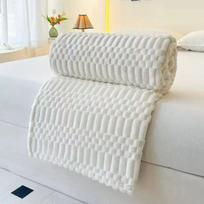 Eurofirany lovatiesė – pledas KFM-01, 200x220 cm, baltas