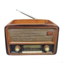 Vintažinis radijo gėlių vazonas Retro sodintuvas Stalas su antena augalui šviesiai ruda spalva