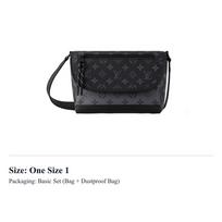 LOUIS VUITTON Pulse Messenger dengto drobės peties krepšys, įstrižas krepšys mažas vyriškas juodas M12681 One Size 1