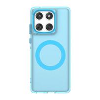 For Motorola Moto Edge 60 Fusion 5G Case Magnetic Matte Translucent Case For Moto Edge60 Fusion Magsafe Wireless Charger Cover For Edge 60 Fusion mėlyna
