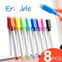 8-Color Erasable Whiteboard marker Pens With magnet For School And Office 8pcs blue