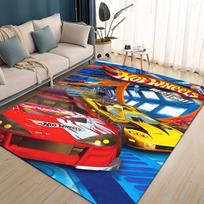 3D karštų W-Wheels monstrų lenktyninio automobilio kilimas, kilimėlis svetainei, vaikų miegamajam, sofai, prie durų dekoravimui, neslystantis grindų kilimėlis 40x60cm(15x23in) blue