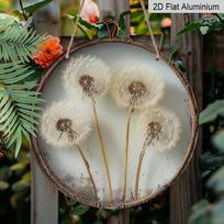 2D Flat Aluminum Retro Country-Style Dandelion-Themed Sign, 7.87 X 7.87 Inches. Perfect for Homes, Bedrooms, Garages, Country-style Decor, Living 1pc beige