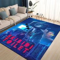 3D Skibidi Tualetas Speakerman Cameraman TVman Kilimas Svetainei Miegamajam Namams Sofos Dekoravimui, Vaikams Neslystanti Grindų Kilimėlis 40x60cm( 15x23in ) gray