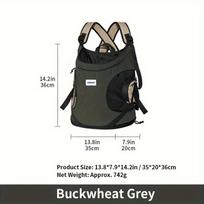 Pet Chest Backpack Front Carry Tote Design-Breathable Nylon Backpack for Dogs& Cats Convertible Shoulder Straps with Ventilation (black,35X20X36CM) juoda