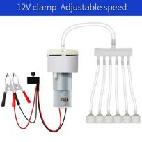 Mini Air Pump DC 12V Oxygen Pump Electric Mini Motor Aquarium Pomps Adjustable Speed Fishing Aquarium Car Aerator Breeding 1m white