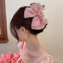Large Chiffon Hair Claw Sweet Women Hair Grab Luxury Bow Shark Clip  Hair Accessory balta