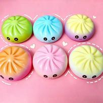 1Pcs Simulated Dumpling Soft Rebound Stress Ball Squishy Toy for Relaxation white