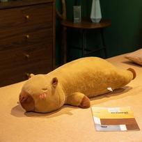 Cute soft capybara throw pillow plush toy doll capybara doll girl sleeping soothing doll 80cm（0.75kg） rožinė