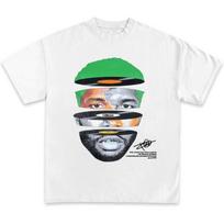 Guzado Rapper Graphic T-Shirt Rap Tee Concert Merch Album Cover Shirt for Men Women S balta