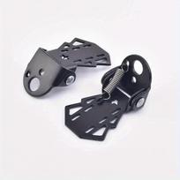 1 Pair Bike Rear Fold Pedal Road Manganese Steel Folding Footrests Rear Wheel Manned Bicycle Foot Pedal Cycling Accessories White gray