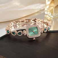 Diamond Studded Watch Strap Square Shaped Watch Wrist Decoration  Women Girl raudona