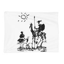 Pablo Picasso Don Quixote Spanish Artist Blanket Soft Warm Flannel Throw Blanket Bedding for Bed Living room Picnic Travel Couch Size: 75*100cm, Weight: 230 GSM black