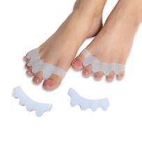 Wonder Care Silicone Toe Separator For Feet Gel Pads Big Toe Corrector Bunion Straightener Stretcher Hammer Bunion White [Pair of 3-6 Pieces] gray