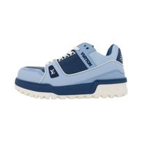 LOUIS VUITTON Trainer Maxi Cow Leather Low top Skateboard Shoes Men's Blue 1ADHFN 44 gray